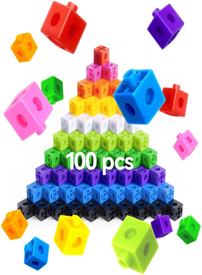 Dotimo kids Dotimo 100PCS Math Linking Cubes, Math Cubes for Kids Ages 4-8, Counting Snap Cubes Manipulatives with 10 Colors, Preschool Learning Activities, Classroom Supplies & Homeschool - Image 1